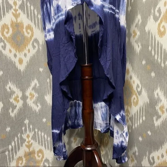 RAVIYA Navy Tie-Dye Hi-lo Cover-up Maxi Dress - LG - Picture 12 of 16